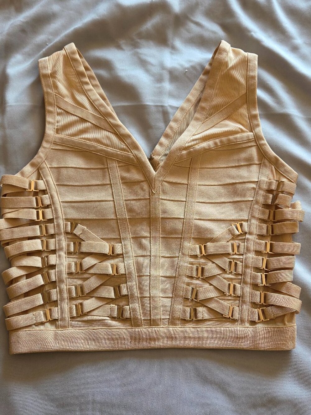 Gold Label WOW Couture Bandage Beige Women's Zipper Back Tank